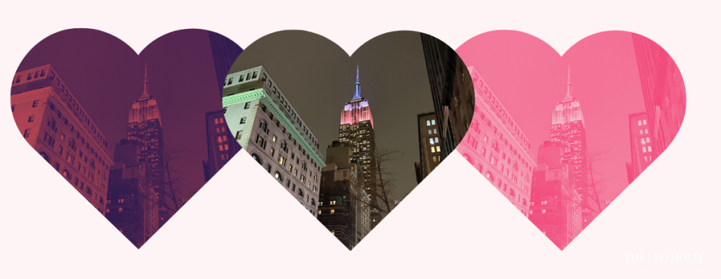 St. Valentine's Day Around the World - NYC Empire State Building lit up for Valentine's Day.